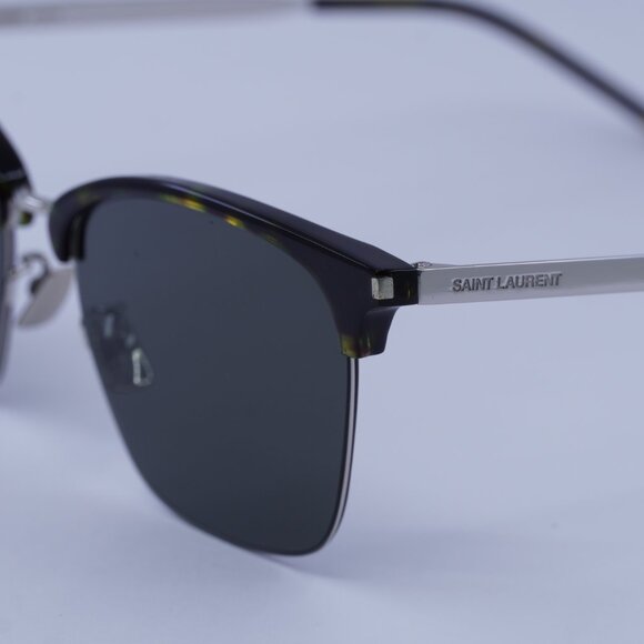 Saint Laurent SL340 002 Sunglasses Havana/Gold Browline Frame, Grey Lenses - Picture 7 of 11
